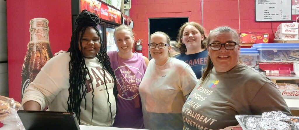 Fundraising in the food booth